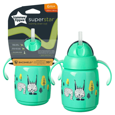 Tommee Tippee 1X TRNR Straw 300ml AL IL Green - TT 447830